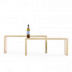 A pair of nesting parchment coffee tables in the manner of Jean Michel Frank  - 4366877