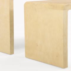 A pair of nesting parchment coffee tables in the manner of Jean Michel Frank  - 4366879