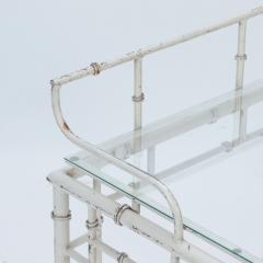 A pair of painted aluminum faux bamboo and glass bar carts circa 1970  - 2916544