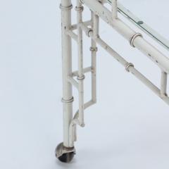 A pair of painted aluminum faux bamboo and glass bar carts circa 1970  - 2916551