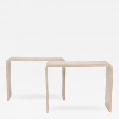 A pair of parchment covered console tables Contemporary  - 2838248