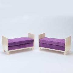 A pair of parchment upholstered benches Contemporary - 2509935