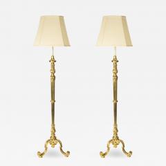 A pair of particularly fine quality French solid brass standard lamps - 3435271