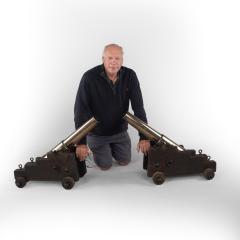 A pair of ships Bronze Cannon from the S V Jura 1875 - 4346240