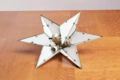 A pair of star shaped wall sconces made of brass and glass Italy 1960s - 3499288