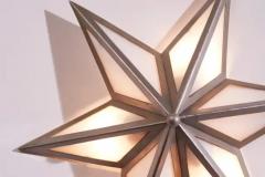 A pair of star shaped wall sconces made of steel and glass Italy 1960s - 3491943