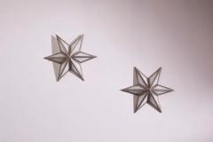 A pair of star shaped wall sconces made of steel and glass Italy 1960s - 3491944