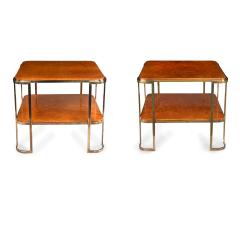 A pair of stylish Art Deco burr amboyna and bronze occasional tables - 3960650