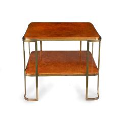 A pair of stylish Art Deco burr amboyna and bronze occasional tables - 3960652