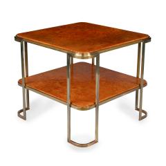 A pair of stylish Art Deco burr amboyna and bronze occasional tables - 3960653