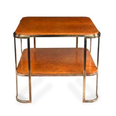 A pair of stylish Art Deco burr amboyna and bronze occasional tables - 3960655