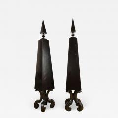 A pair of tall black decorative obelisks - 1834271