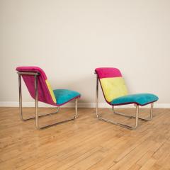 A pair of tubular Chrome Lounge Chairs circa 1970 - 2129086