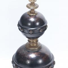 A pair of two tone brass andirons in the Renaisance style  - 3013552