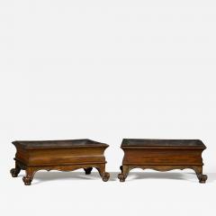 A pair rosewood tabletop jardinieres of highly unusual suiban form - 4344381