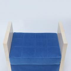 A parchment and upholstered bench in the manner of Jean Michel Frank  - 2508389