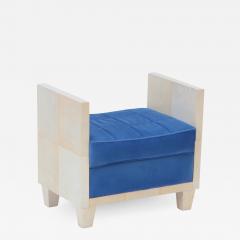 A parchment and upholstered bench in the manner of Jean Michel Frank  - 2510332