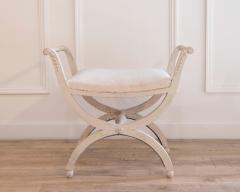 A period Gustavian stool with handles scraped to original paint - 4571637