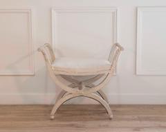 A period Gustavian stool with handles scraped to original paint - 4571648