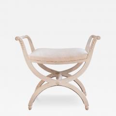 A period Gustavian stool with handles scraped to original paint - 4574140