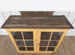 A period gustavian wall cabinet with glossed doors scraped to original paint - 4313768