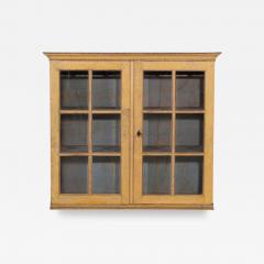 A period gustavian wall cabinet with glossed doors scraped to original paint - 4319466