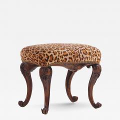 A petite Portugese carved walnut foot stool in the Rococo taste Late 18th C  - 4010216