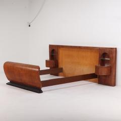 A rare Art Deco satinwood bed with night stands C 1930  - 3790360