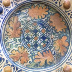 A rare Dutch Maiolica plate with checkerboard motif and oak leaves 17th century - 4644184