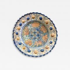 A rare Dutch Maiolica plate with checkerboard motif and oak leaves 17th century - 4644208