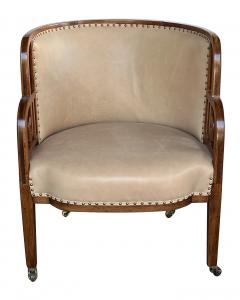 A rare English art deco barrel back chair in the Asian taste - 2807182