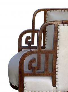 A rare English art deco barrel back chair in the Asian taste - 2807185