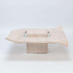 A rare Mid Century Modern Italian travertine coffee table circa 1970  - 2711283