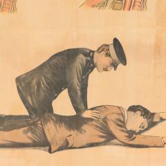 A rare framed antique English First Aid poster circa 1900  - 3060618