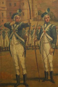 A rare painted leather screen Depicting the Royal Company of Archers - 4518342