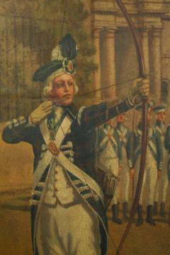 A rare painted leather screen Depicting the Royal Company of Archers - 4518343