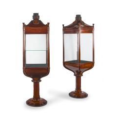 A rare pair of mahogany revolving nautically themed display cabinets - 4194211