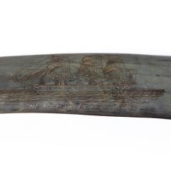 A rare scrimshaw decorated horn - 1208949