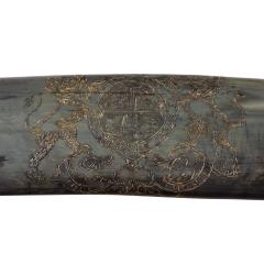 A rare scrimshaw decorated horn - 1208950