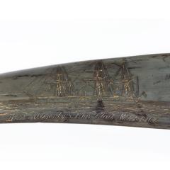 A rare scrimshaw decorated horn - 1208951