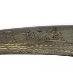 A rare scrimshaw decorated horn - 1208952