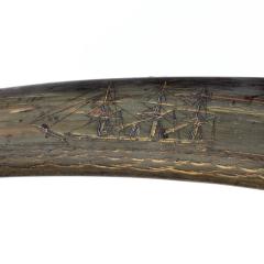 A rare scrimshaw decorated horn - 1208953