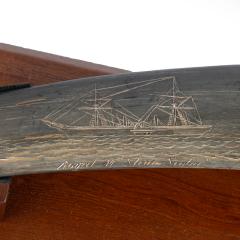 A rare scrimshaw decorated horn Signed and inscribed by the base by C Wood - 4363635