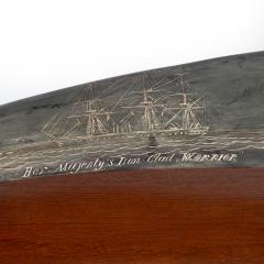 A rare scrimshaw decorated horn Signed and inscribed by the base by C Wood - 4363638