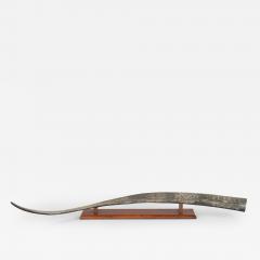 A rare scrimshaw decorated horn Signed and inscribed by the base by C Wood - 4369371