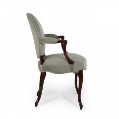 A rare set of twelve George III mahogany open arm chairs in the French Hepplewhi - 4240056