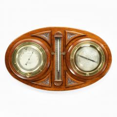 A rare walnut barocyclonometer by J Faulkner Co Hong Kong - 2505951