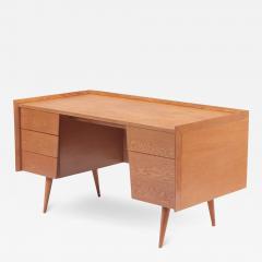 A rare white oak mid century modern desk labeled Risom Design circa 1950  - 2838247