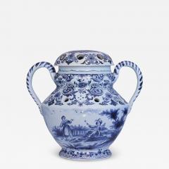 A round blue and white Delftware tulipiere from the 19th century - 4737989