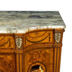 A satinwood Sheraton Revival breakfront marquetry commode - 2642588
